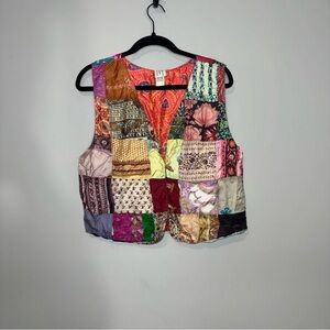 Vintage‎ Ivy 90s Silk Patchwork Boho Vest